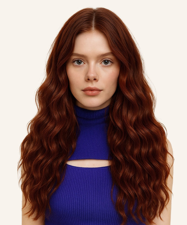 Curly Auburn Lace Front Wig
