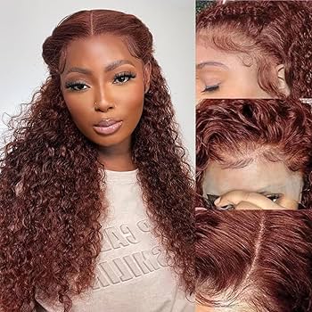 Curly Auburn Lace Front Wig