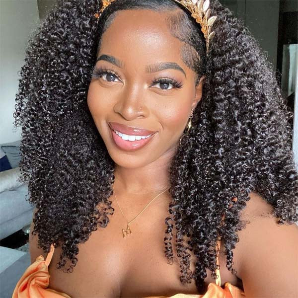 Curly Headband Wig braids all black