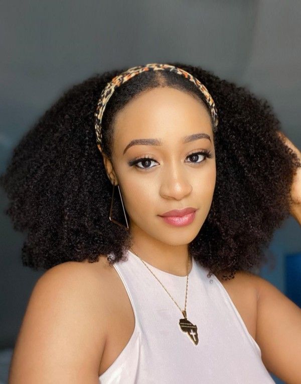 Curly Headband Wig braids all black