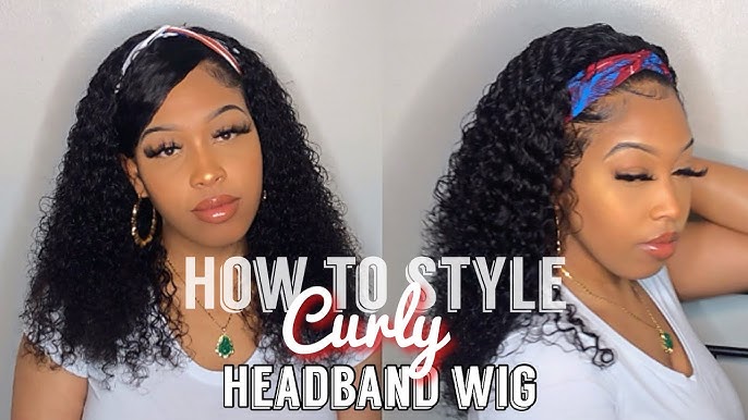 Curly Headband Wig braids all black