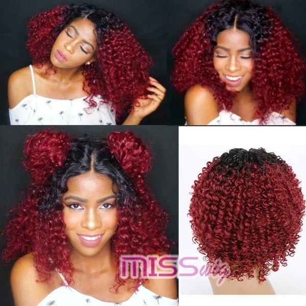Curly Ombre Red Wig