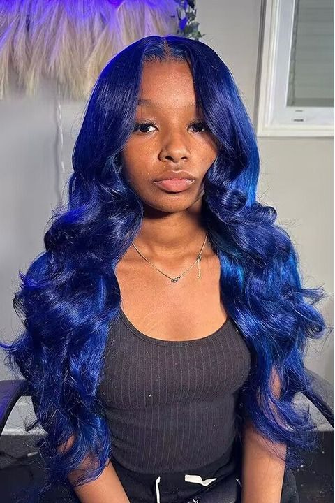 Deep Blue Lace Front Wig