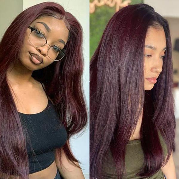 Deep Burgundy Lace Front Wig