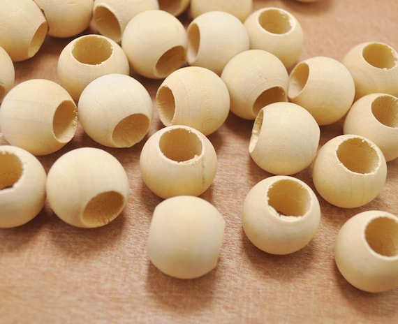 Diane Wood Round Hair Bead Large Natural