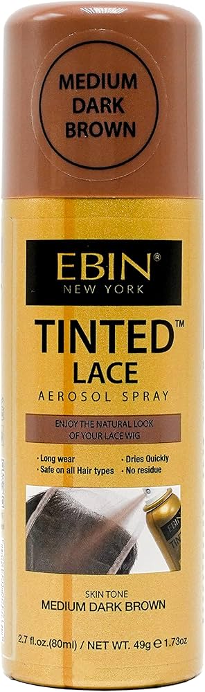 EBIN NEW YORK Tinted Lace Aerosol Spray Medium Dark Brown