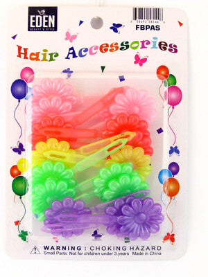 Eden Small Flower Hair Barrettes Purple & White, 28 Pcs