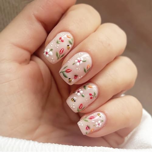 Floral Design False Nails Set