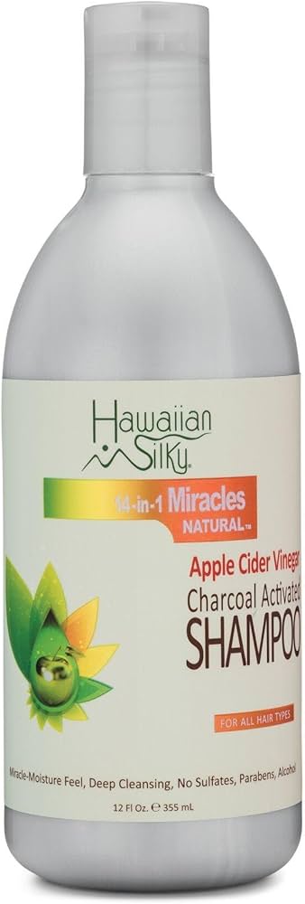 Hawaiian Silky Charcoal Activated Shampoo 12oz 14-in-1 Miracles