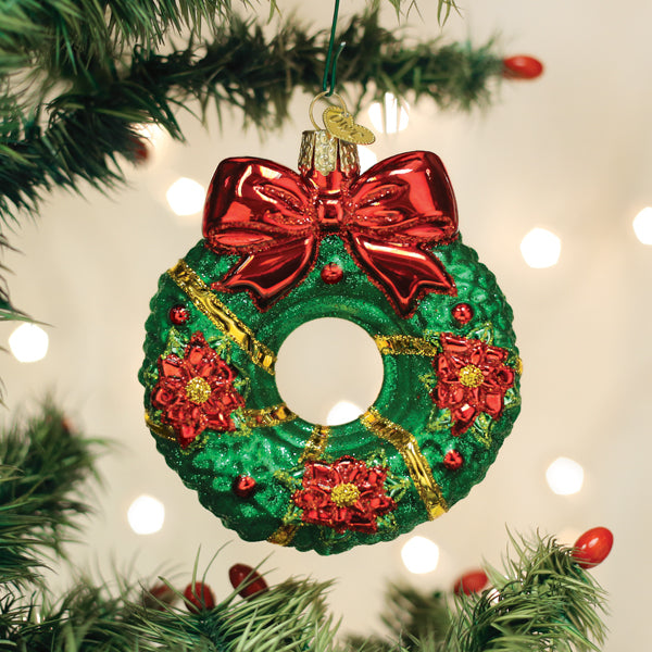 Holiday Bow Wreath with Ornaments