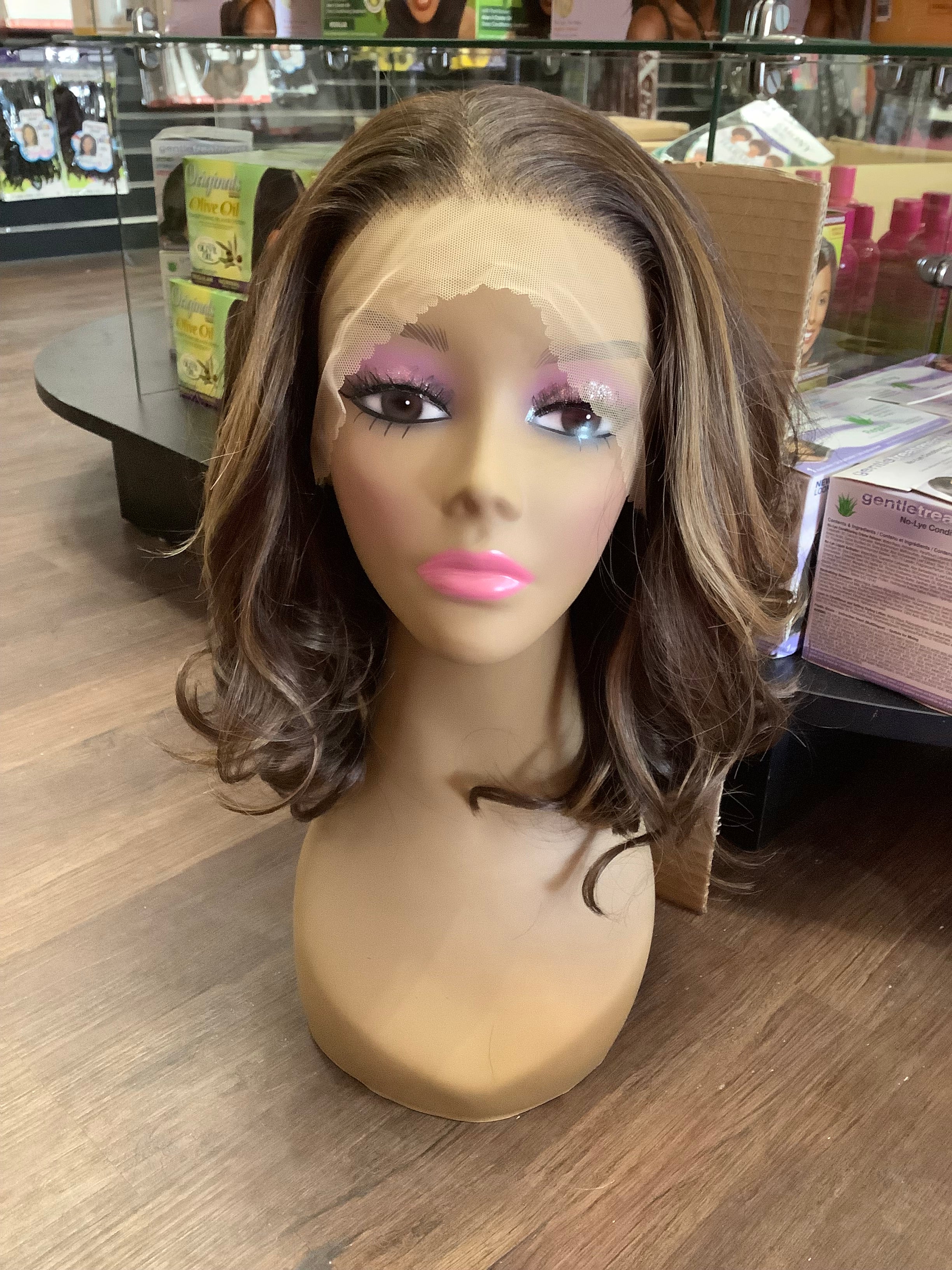 Brown Wavy Lace Front Wig (W05YCW)