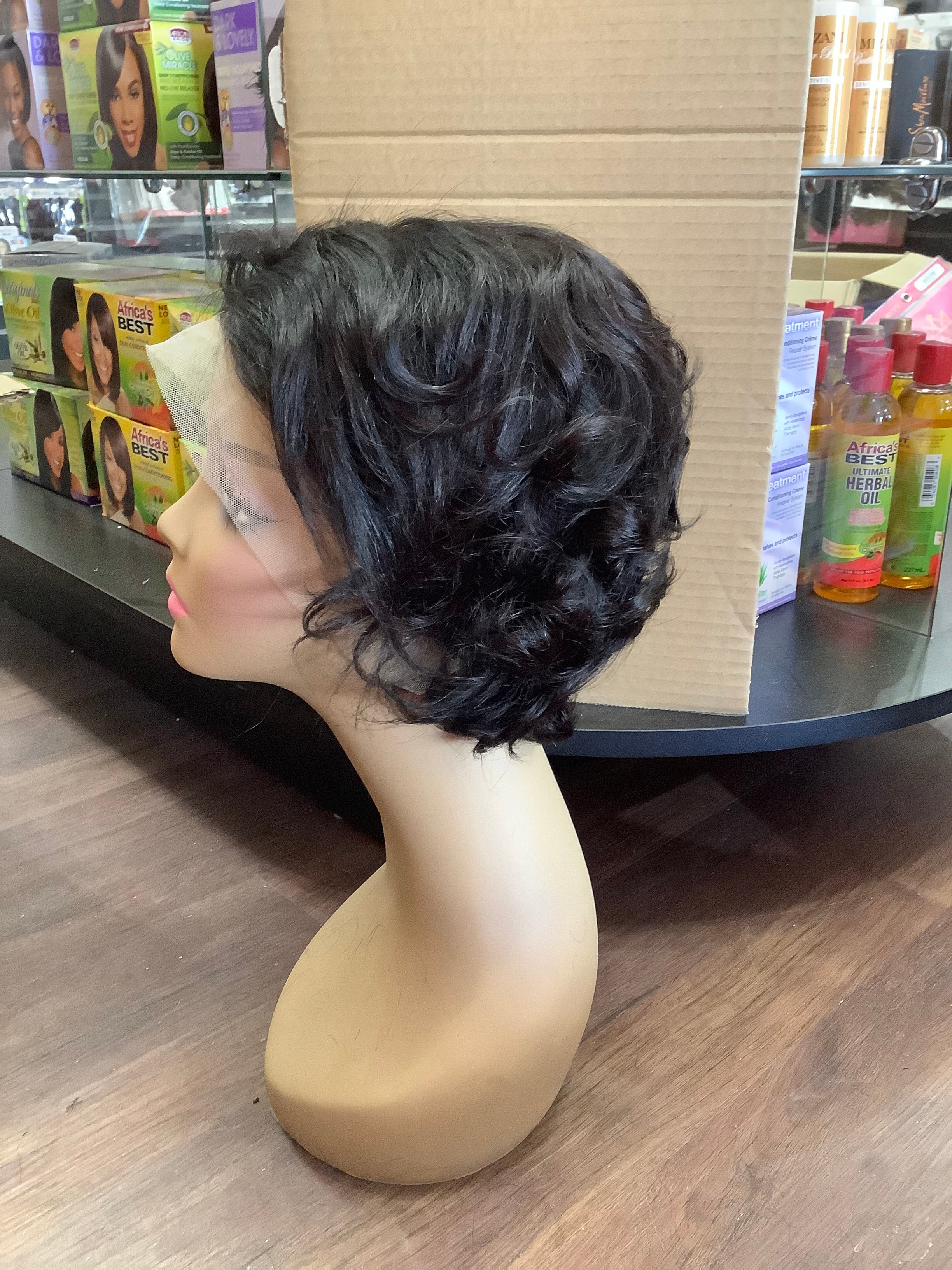 Curly Short Lace Front Wig (W05Y7M)