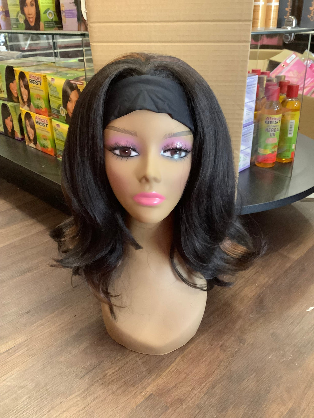 Black Headband Wig (W05Y08)