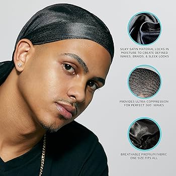 KISSCOLORSANDCARE Power Wave Satin Durag Gold