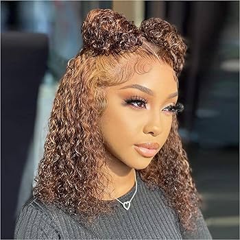 Lace Front Curly Bob Wig/brown