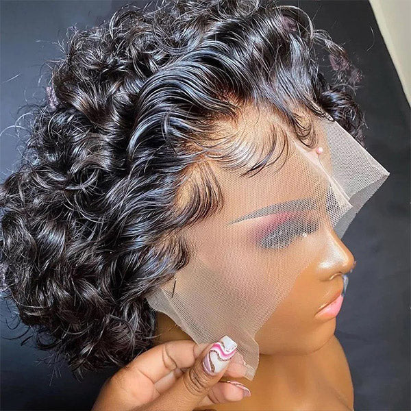 Lace Front Curly Bob Wig/brown