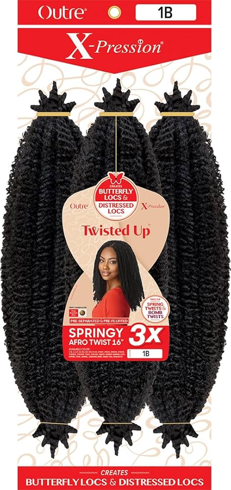 Outre 3X Springy Afro Twist Synthetic Braid 16"