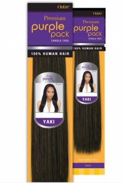 Outre 100% Human Hair Purple Pack Yaki Weave 12" #1B