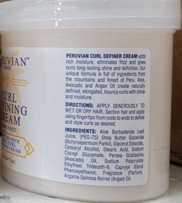 PERUVIAN White Curl Defining Cream, Pack of 2, 16 OZ