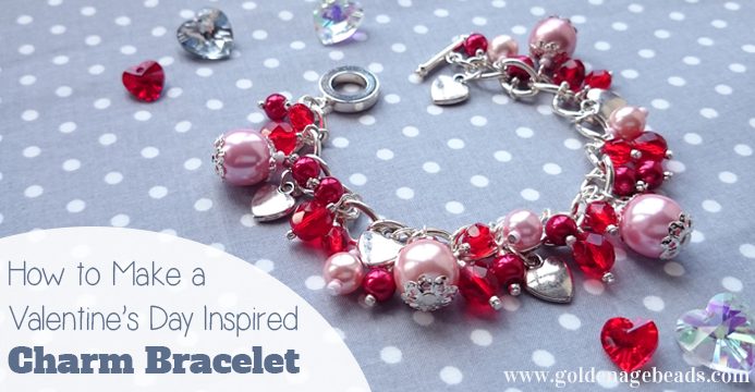 Pink Beaded Charm Bracelet