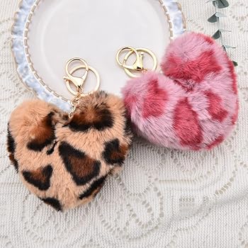 Pink Fluffy Keychain Set
