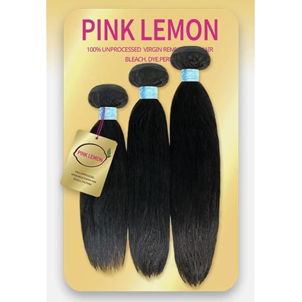 Pink Lemon Virgin Human Hair 3 Bundles 18"20"22" Straight