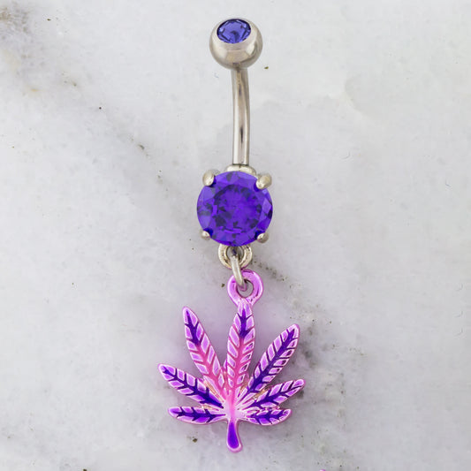 Purple Collection Leaf Nose Studs