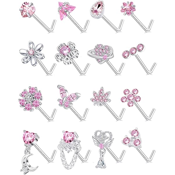 Purple Collection Leaf Nose Studs