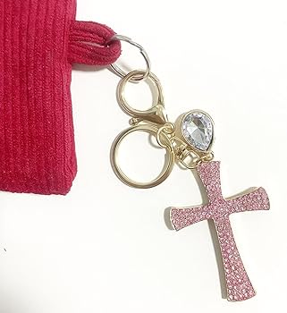 Rhinestone Cross Keychain