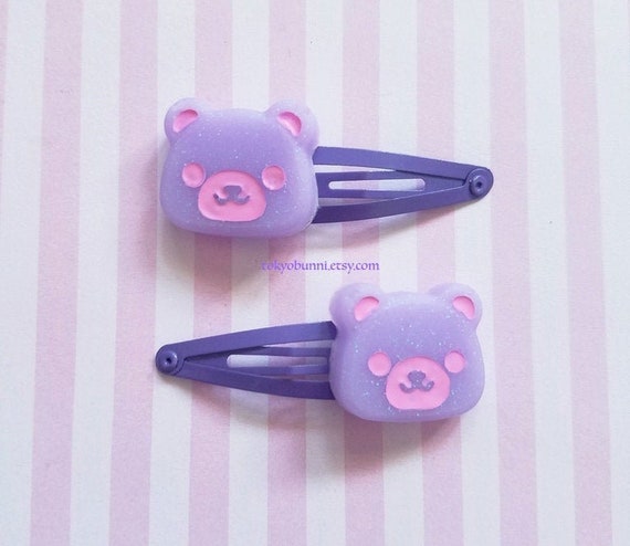 Sequin Bear Hair Clip Set