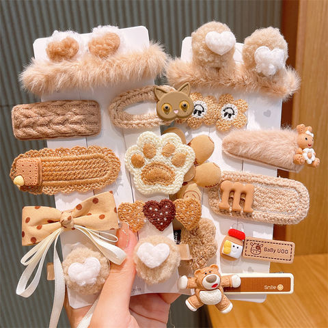 Sequin Bear Hair Clip Set