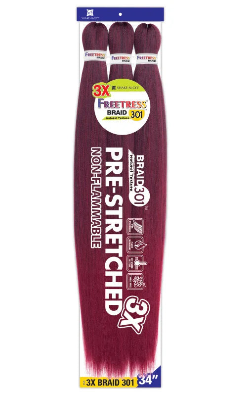 Shake-N-Go Free Tress 3X Pre-Stretched Braid 301 - 1B