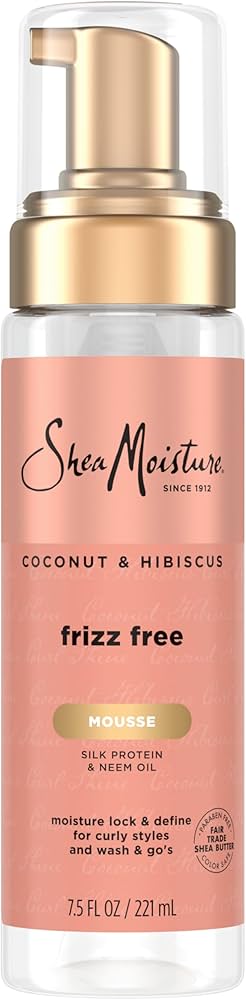 SheaMoisture Frizz-Free Curl Mousse Coconut & Hibiscus, 7.5 OZ