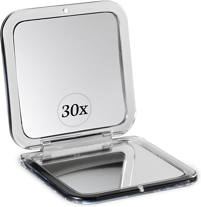 Square Black Compact Mirror