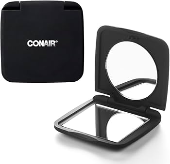 Square Black Compact Mirror