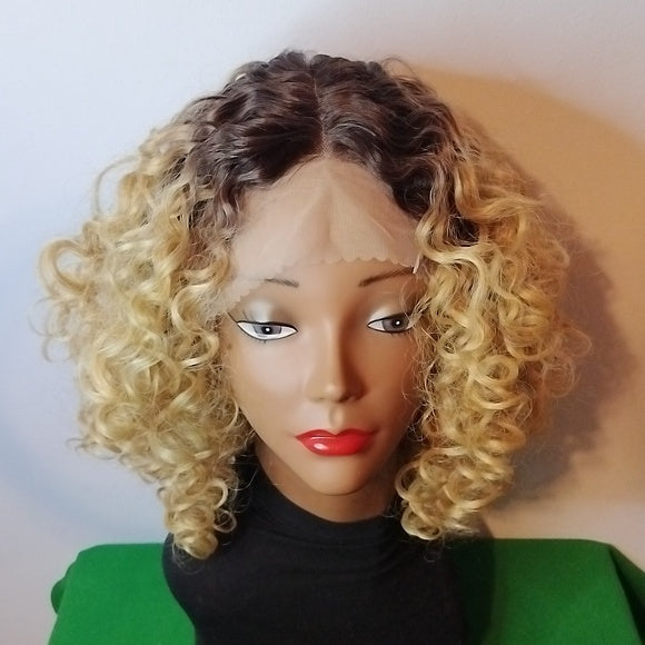 Two-Tone Curly Lace Front Wig