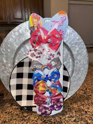 Unicorn Rainbow Hair Bows Set
