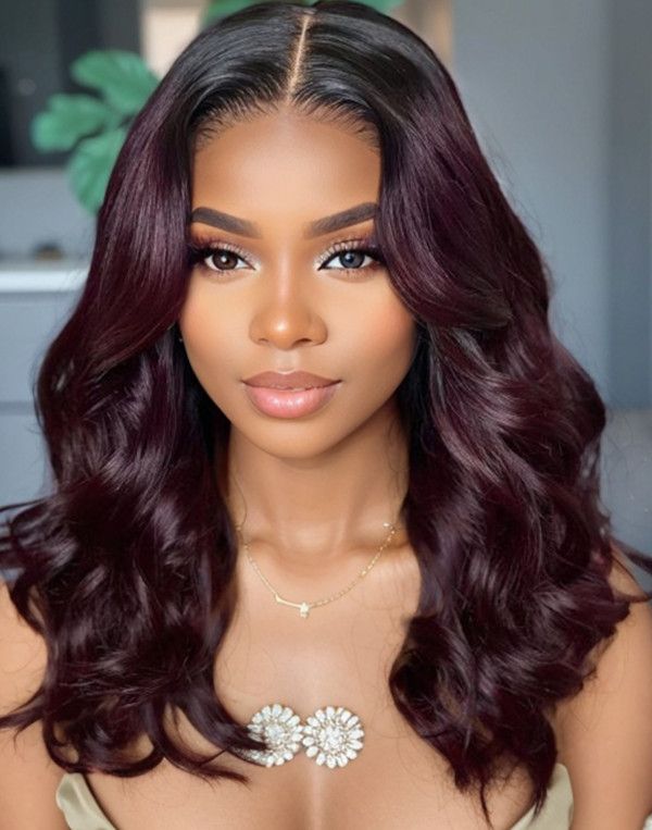Wavy Burgundy Lace Front Wig
