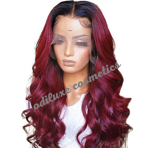 Wavy Burgundy Lace Front Wig