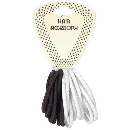 Magic Collection Small Thick Hair Ties Black White #HEP307BW
