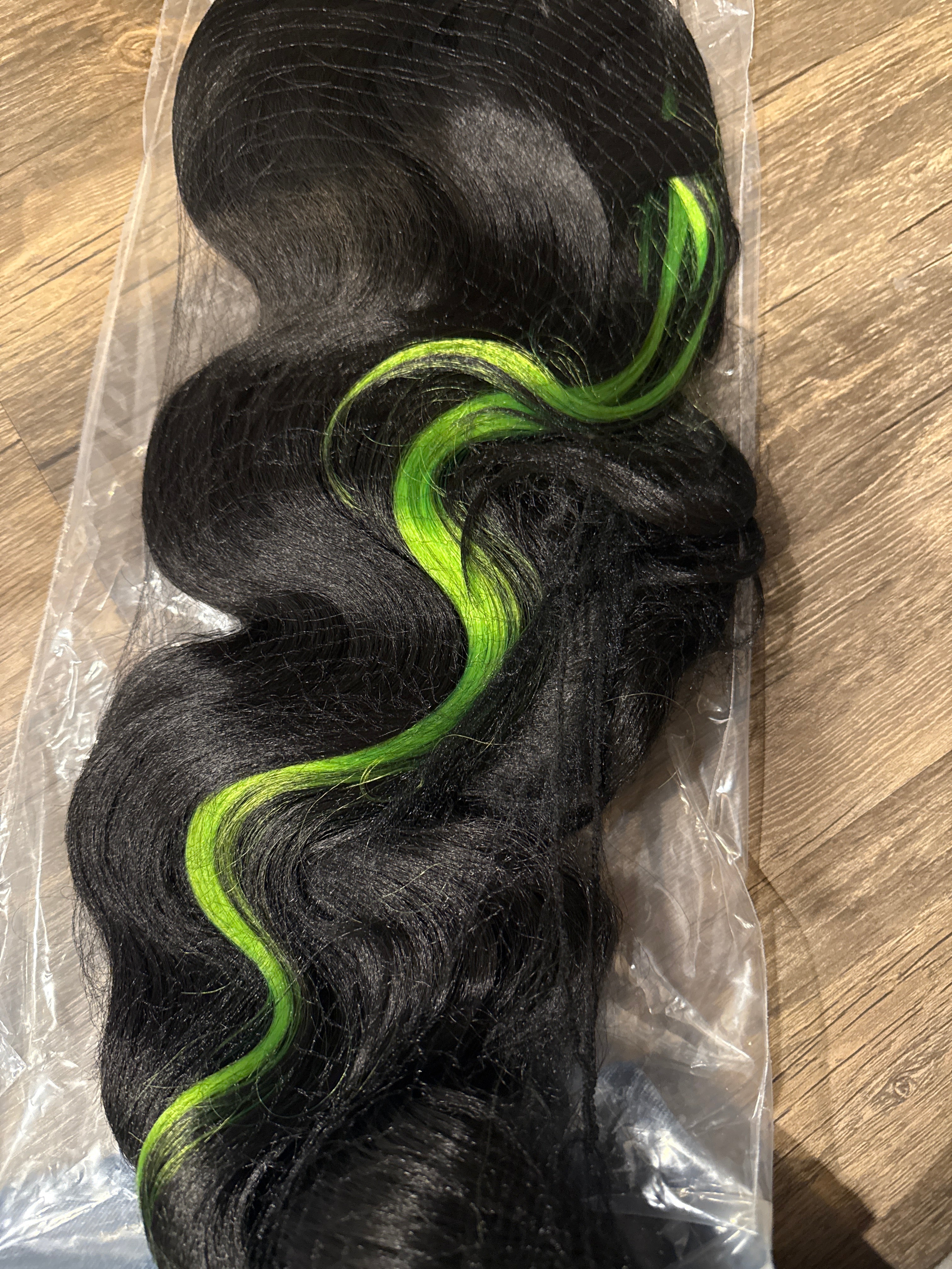 Black and Green Hair Extensions