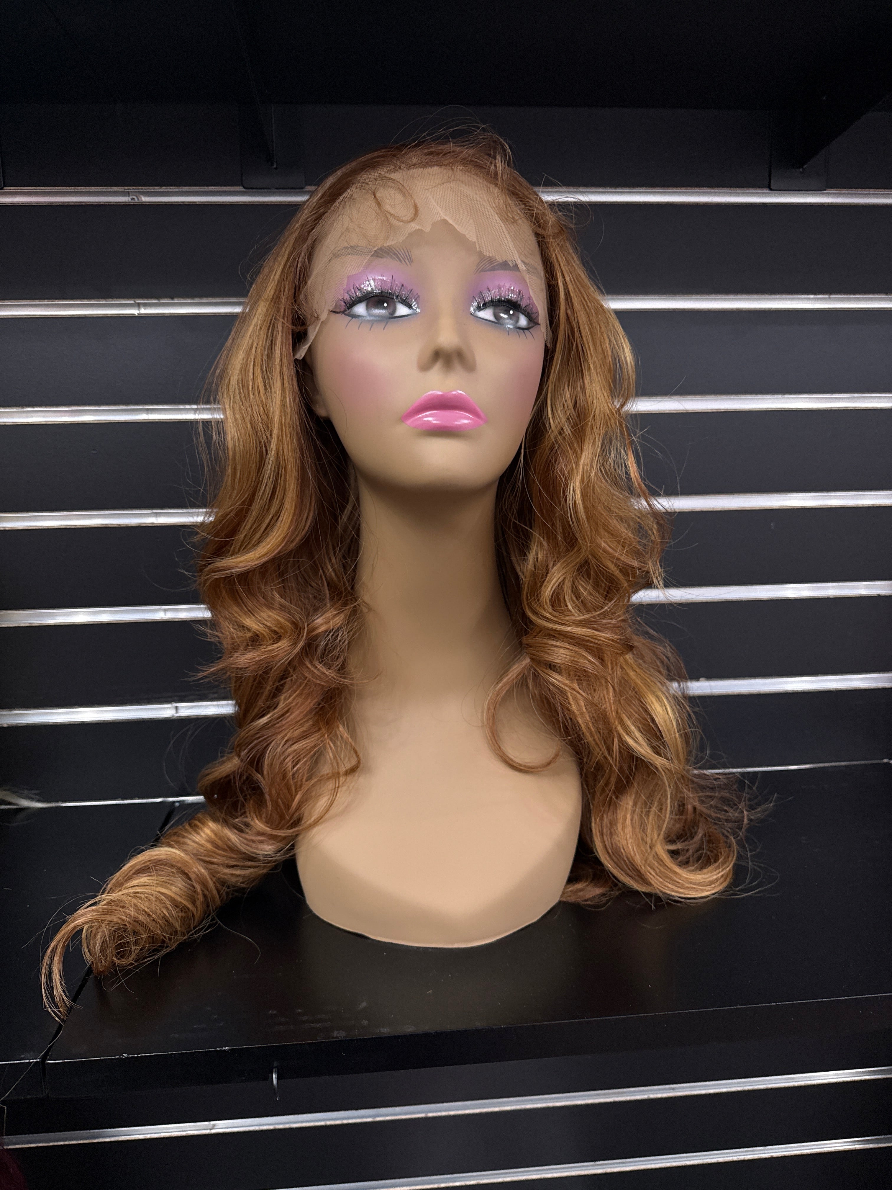 Curly Auburn Lace Front Wig