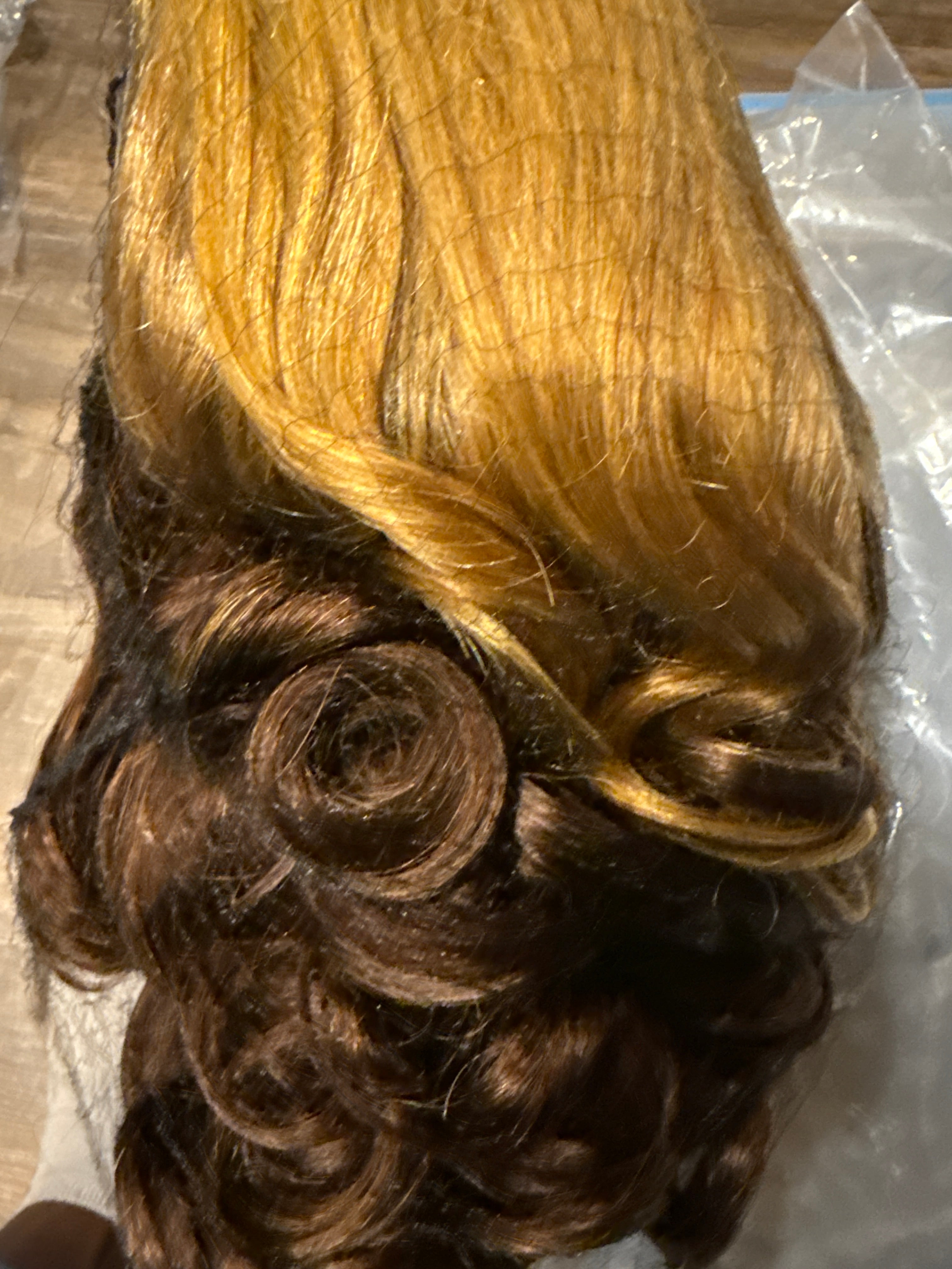 Golden Brown Curly Wig