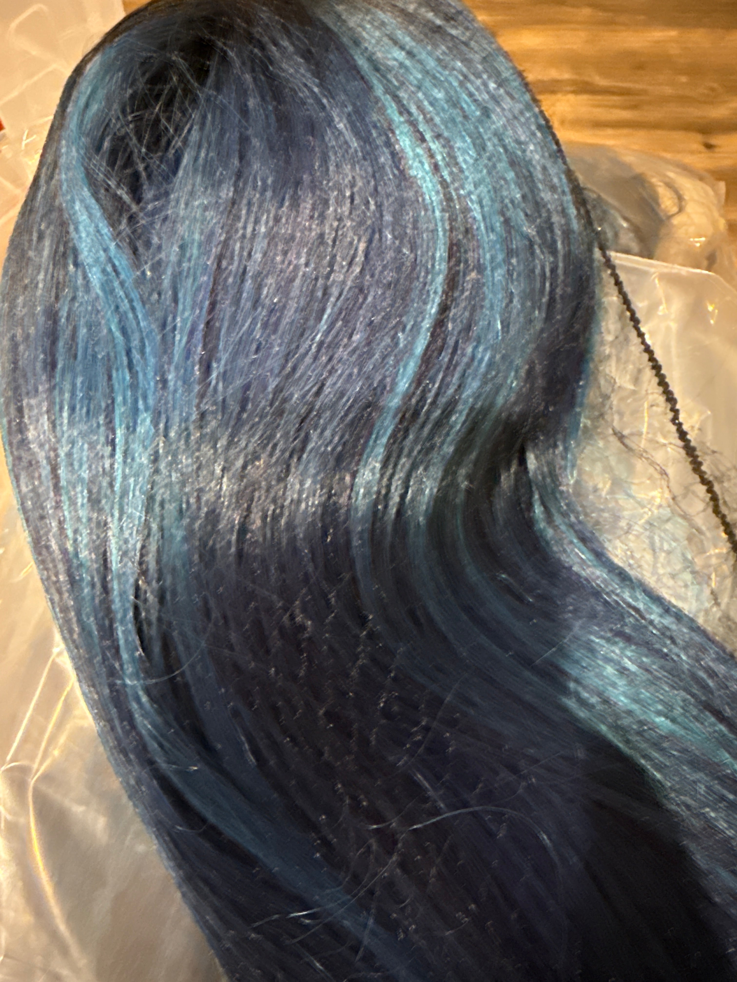 Blue Ombre Synthetic Wig