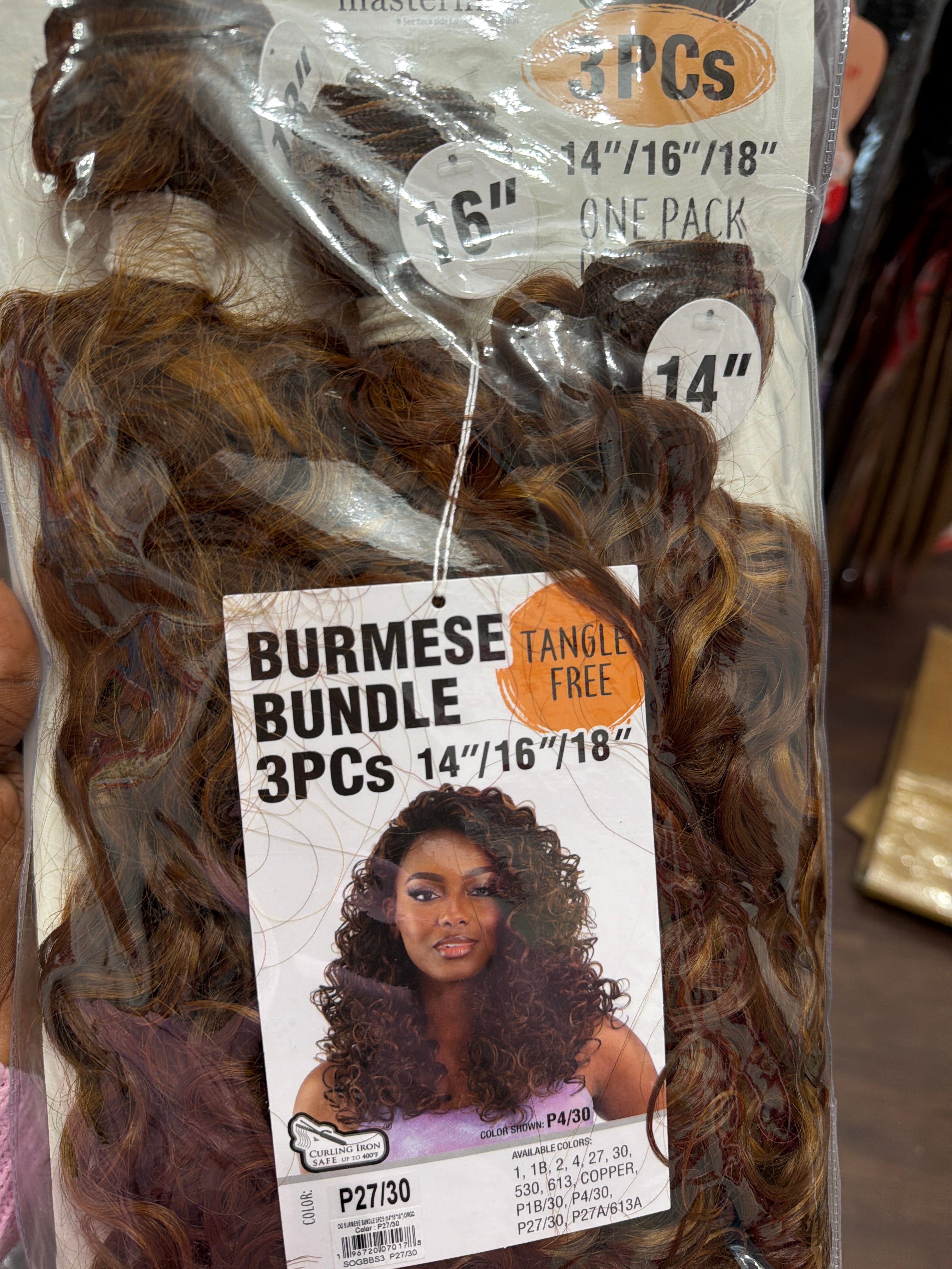 Burmese Bundle Hair Extensions 3PCs p27/30