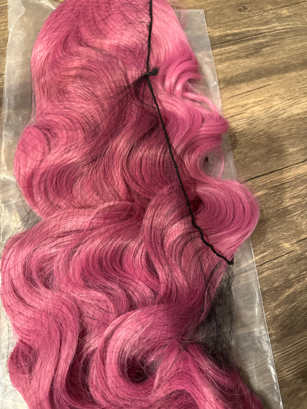 Pink Wavy Synthetic Wig