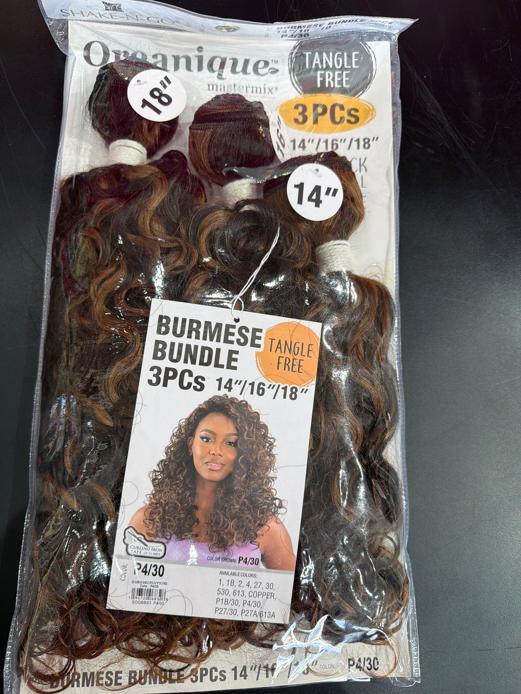Organique Burmese Hair Bundle P4/30 or 1B/30