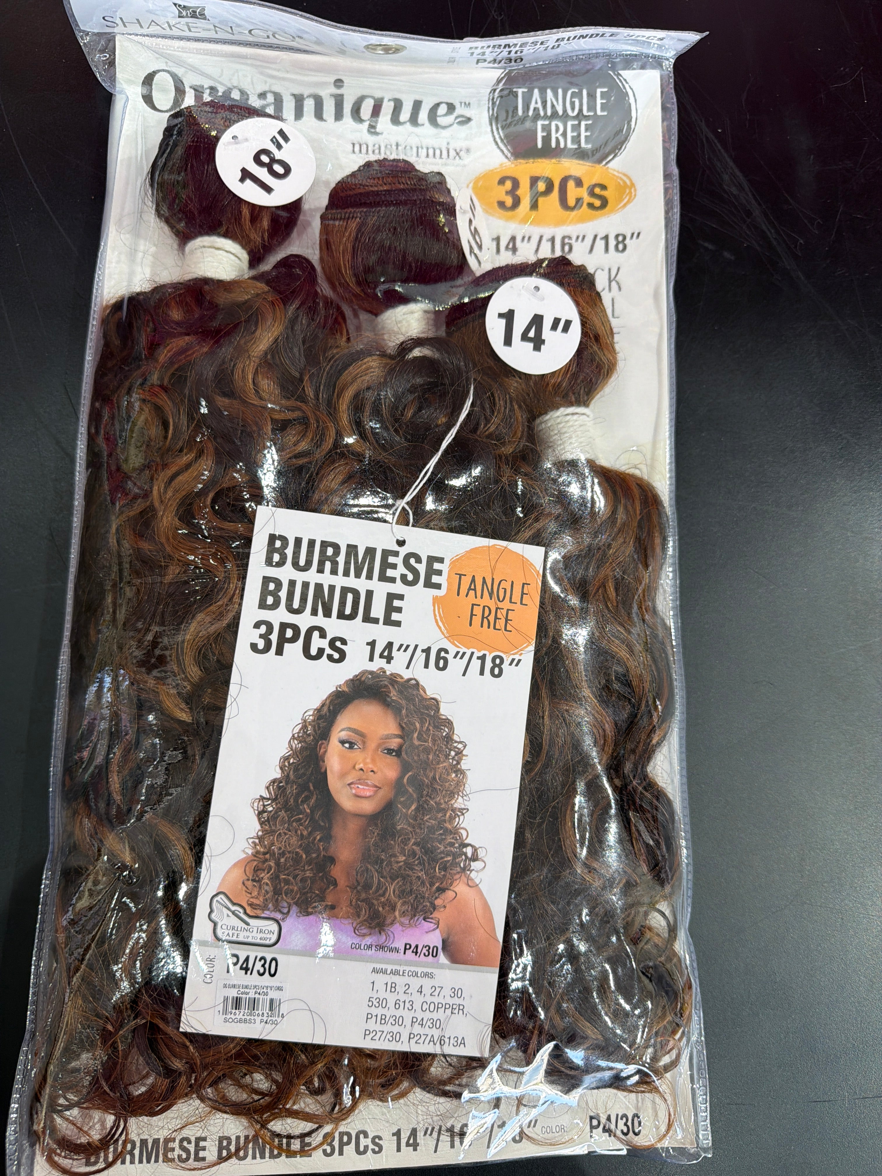 Organique Burmese Hair Bundle P4/30 or 1B/30