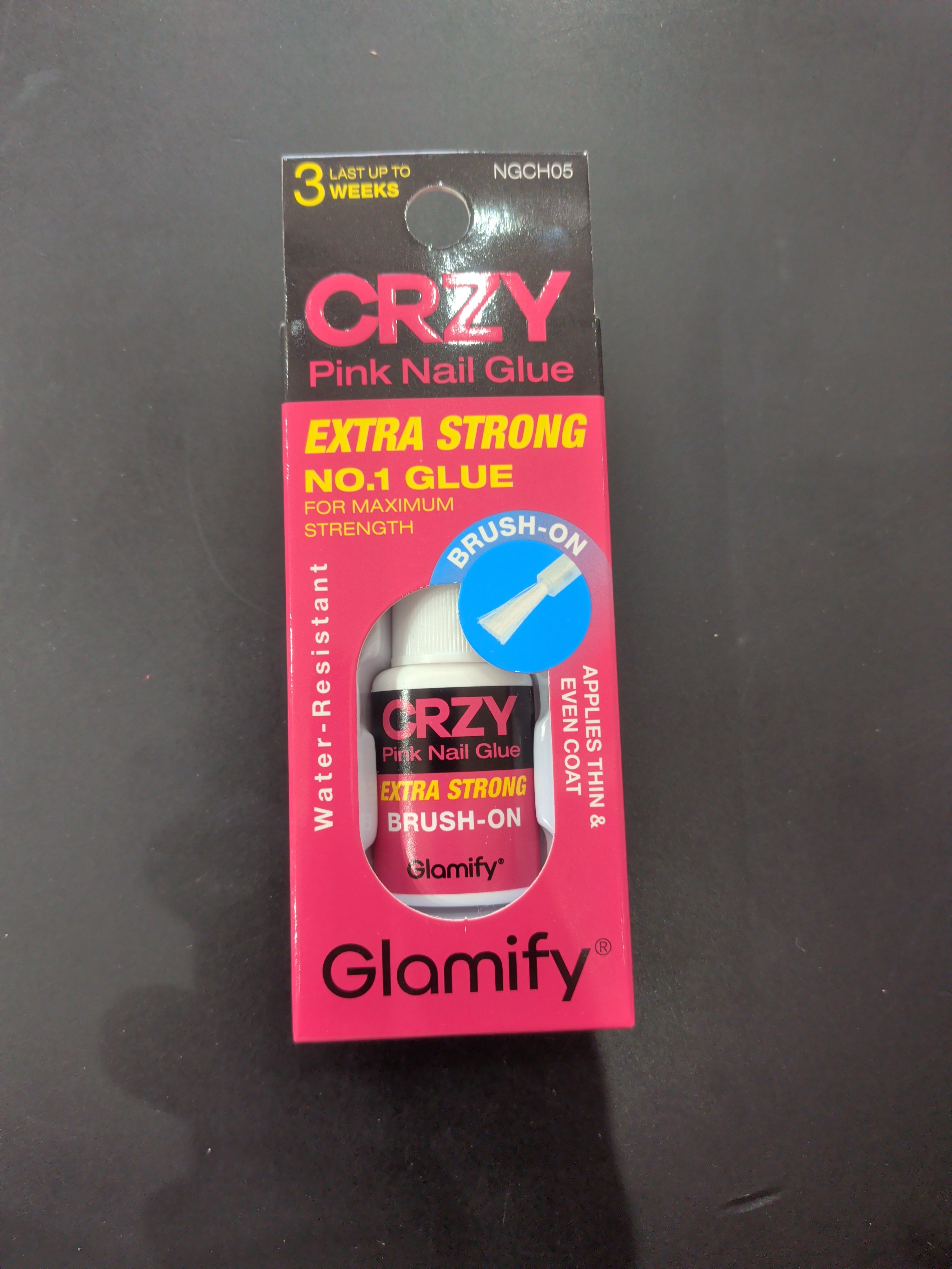 CRZY pink nail glue