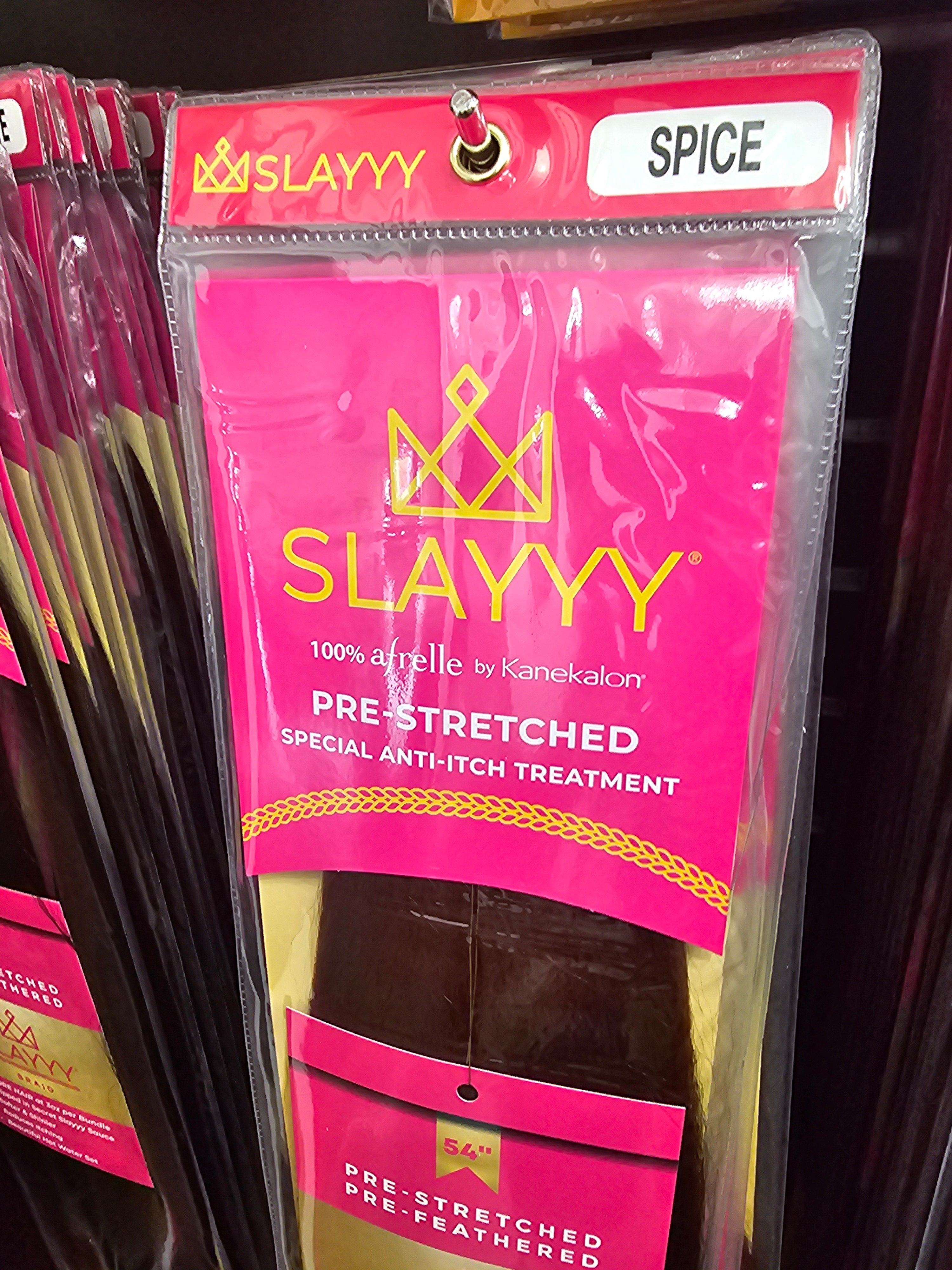 Slayyy-Ps54-30 850040779141 Slayyy Braiding Hair Pre-Stretched, Pre-Feathered 54" #30 - Spice 